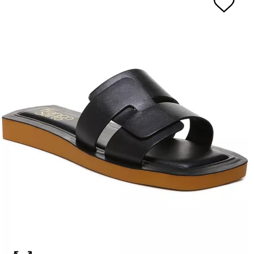 Franco Sarto Capri Slide Sandals Black -9 - Picture 1 of 8